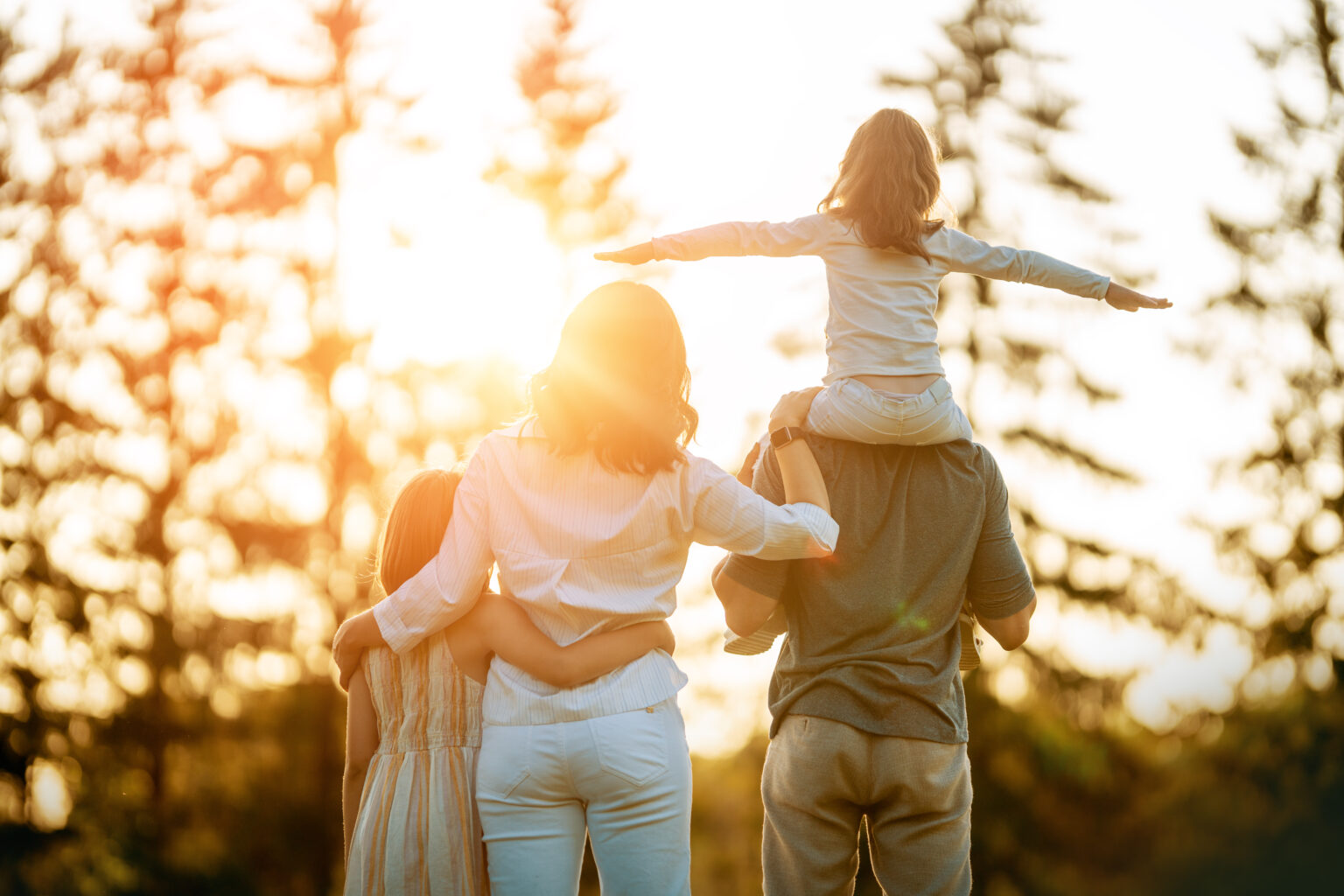 Family at sunset